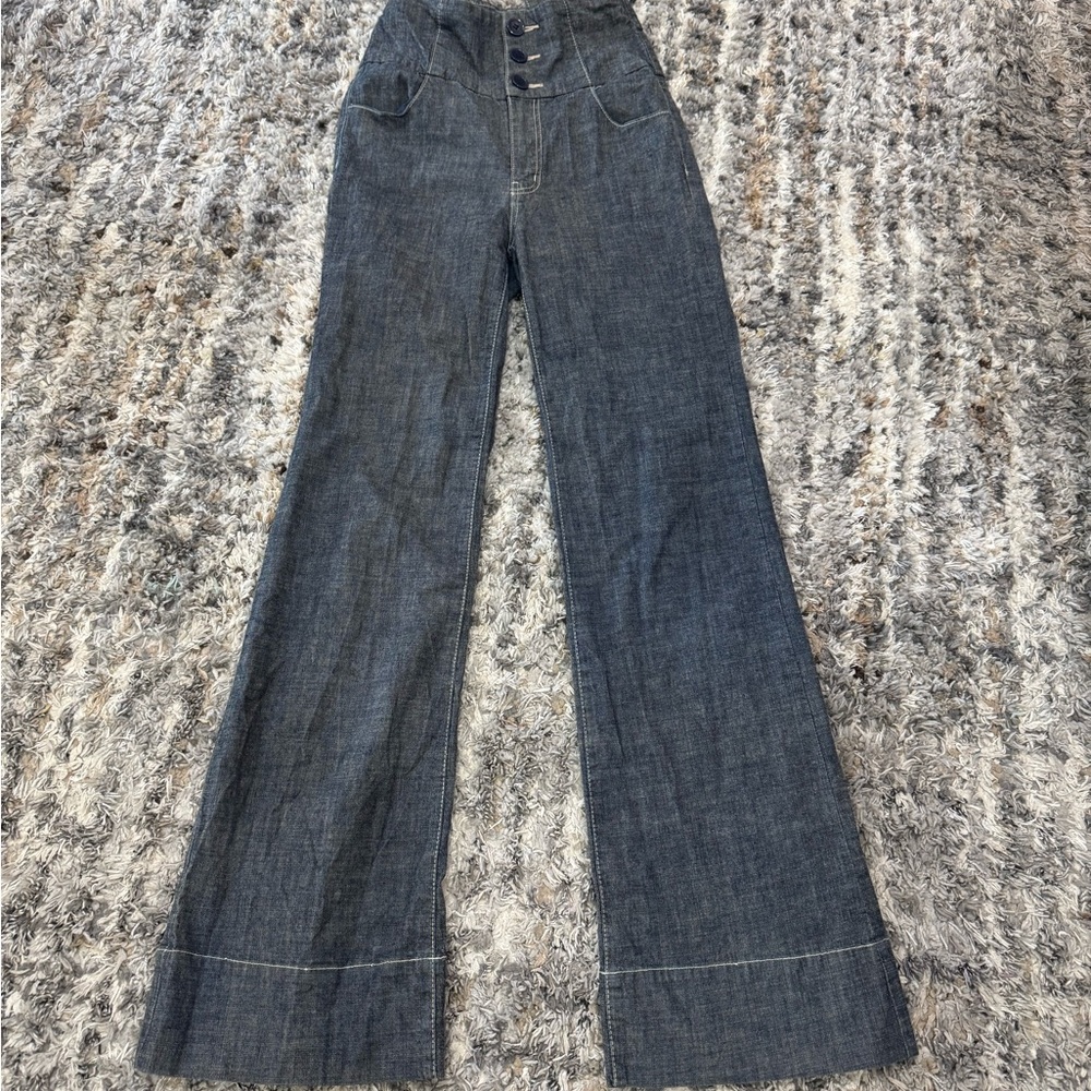 High-Waisted Blue Denim Jean overalls